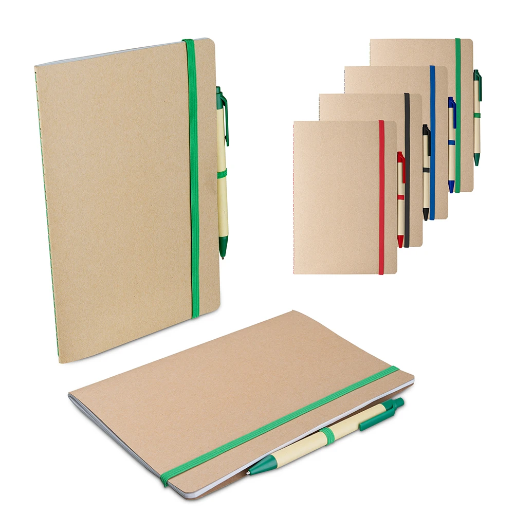 Caderno A5 em Papel Kraft com Caneta