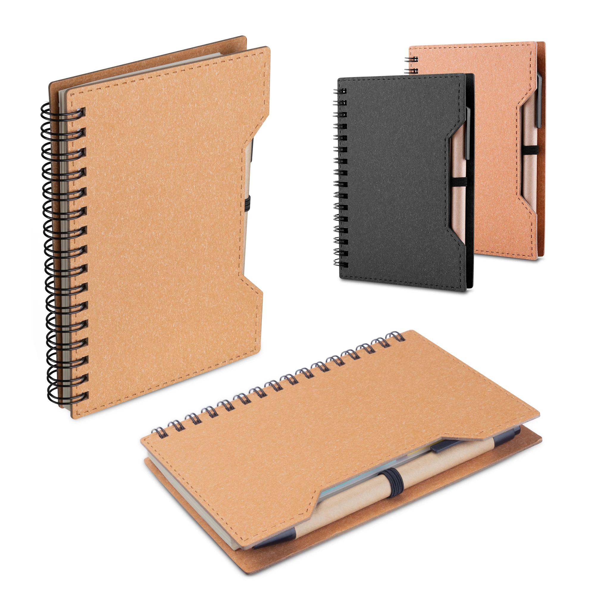 Caderno A6 em Papelão Reciclado com Caneta