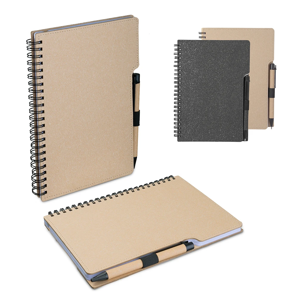 Caderno A5 em Papelão Reciclado com Caneta