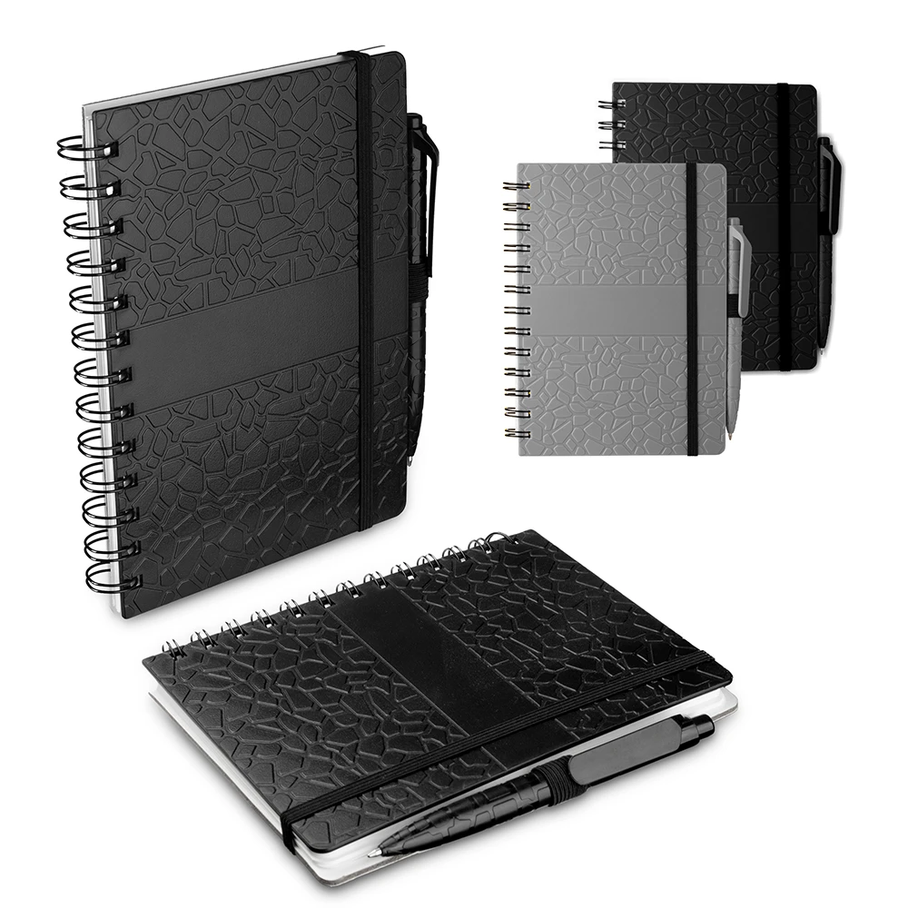Caderno B6 com Capa em ABS e Caneta