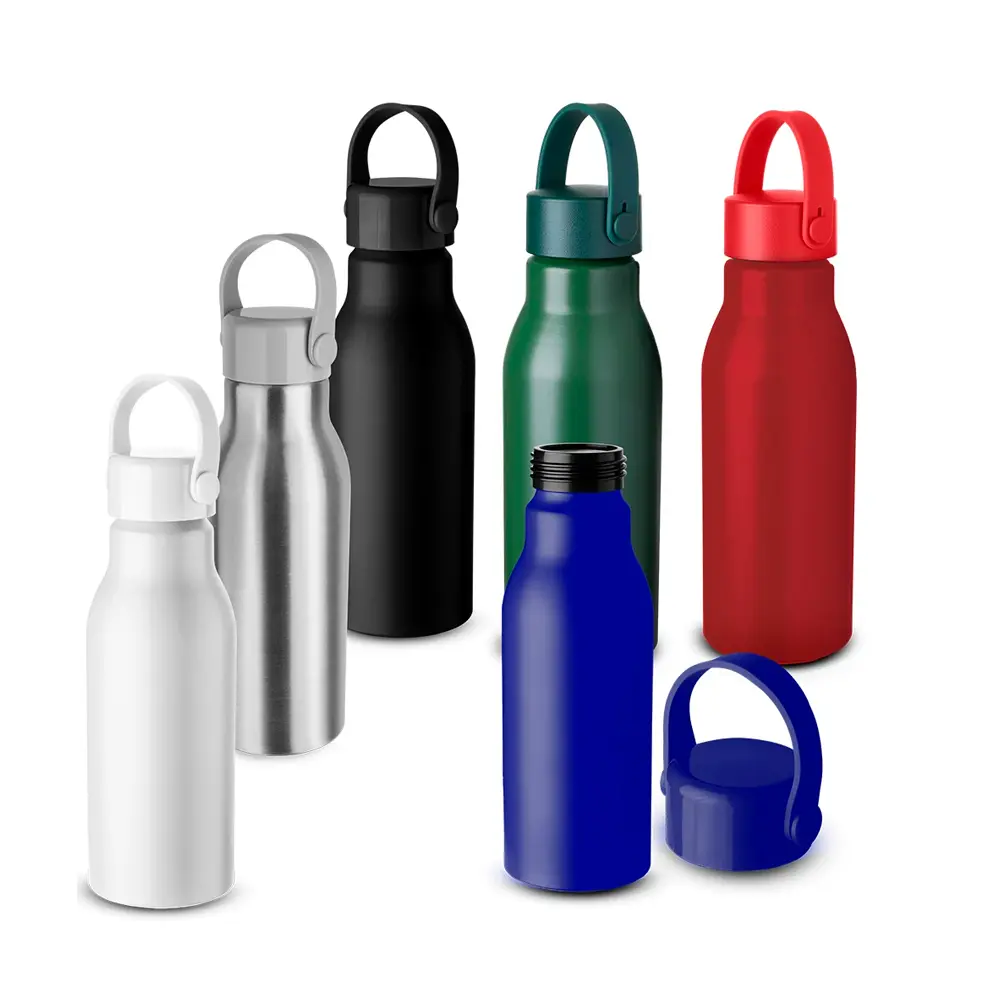 Garrafa em Alumínio com Alça de Silicone 650ml