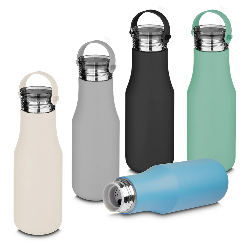 Garrafa Térmica Slim com Alça de Silicone 500ml